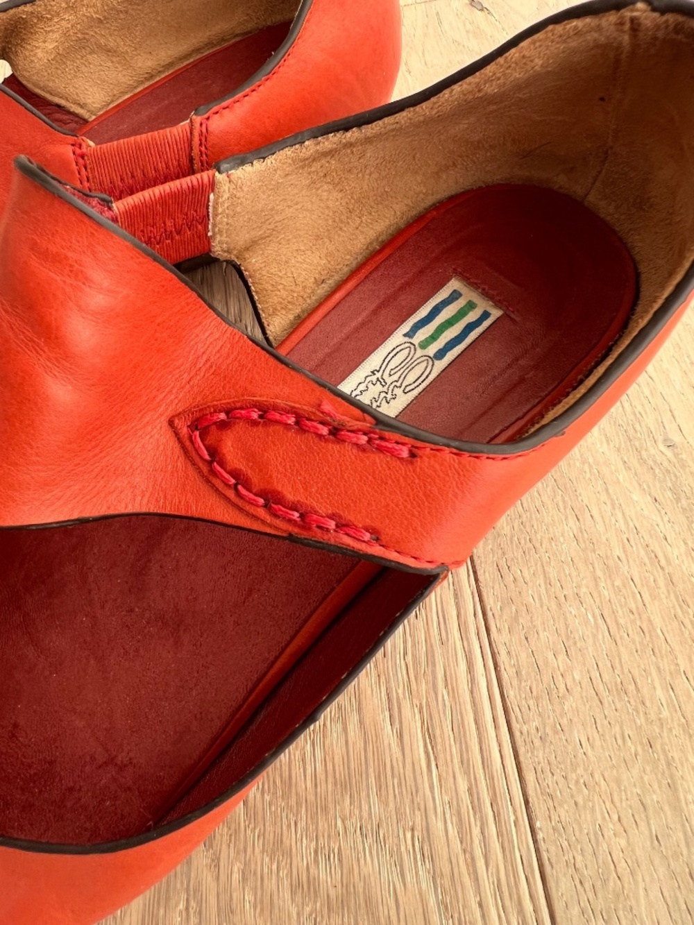 040 🇨🇦 Arnold Churgin Burnt Orange Soft Leather Italian flats, Size 8 - Picture 7 of 10